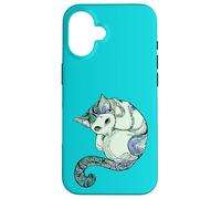 Gato Mandala Espiritual Turquesa maullido Carcasa para iPhone 16
