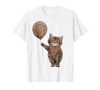 Gato Mandala Lindo Animal Print Retrato Gráfico G Camiseta