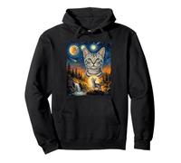 Gato MAU Egipcio Aullando a la Luna Sudadera con Capucha