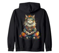 Gato meditador místico - Obra de Arte Boho Zen - Gatito de Yoga Sudadera con Capucha