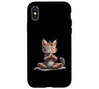 Gato meditando en Pose Zen pacífica Carcasa para iPhone X/XS