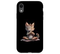 Gato meditando en Pose Zen pacífica Carcasa para iPhone XR