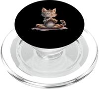 Gato meditando en Pose Zen pacífica PopSockets PopGrip para MagSafe