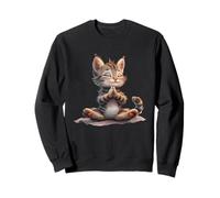 Gato meditando en Pose Zen pacífica Sudadera