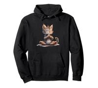 Gato meditando en Pose Zen pacífica Sudadera con Capucha
