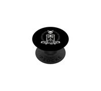 Gato meditando Esqueleto Yoga posar Huesos felinos PopSockets PopGrip Adhesivo
