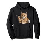 Gato Meme Gato Fumando Cigarrillo Y Cerveza Malos Meme Gen Z Sudadera con Capucha