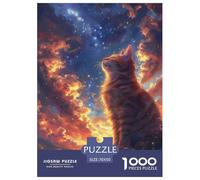 Gato Mirando Las Estrellas 1000 Piezas Adultos Puzzle Niños Regalo DecoracióN Familiar Entretenimiento Adultos 70x50cm/1000pcs