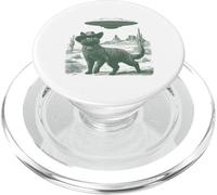 Gato Misterioso en Sombrero Desierto UFO Encuentro Estilo Vintage PopSockets PopGrip para MagSafe