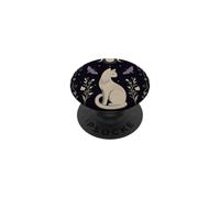 Gato místico Celestial Luna Polilla Botánica Arte Oculto PopSockets PopGrip Adhesivo