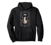 Gato místico Celestial Luna Polilla Botánica Arte Oculto Sudadera con Capucha