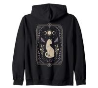 Gato místico Celestial Luna Polilla Botánica Arte Oculto Sudadera con Capucha