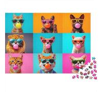 Gato Moderno Chicle Puzzle de 1000 Piezas Puzzle para Adultos Arte Pop Colorido Relajante Puzzle para Toda la Familia Regalo Decoración hogar 70x50cm/1000pcs
