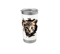 Gato Motivo Arte Gato Diseño Casa Gatos I Love Cats Vaso térmico de acero inoxidable de doble pared
