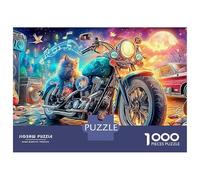 Gato Moto 1000 Piece Premium Cardboard Gato Moto música Family Jigsaw Puzzle Digital Detox Birthday Gift Precision Cut Anti-Glare 38x26cm/1000pcs