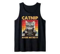 Gato Mugshot Humor Bad Cattitude Kitty Dueño de Mascota Travesuras Arte Camiseta sin Mangas