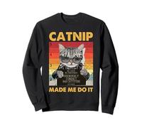 Gato Mugshot Humor Bad Cattitude Kitty Dueño de Mascota Travesuras Arte Sudadera