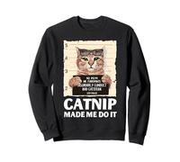 Gato Mugshot Humor Bad Cattitude Kitty Dueño de Mascota Travesuras Arte Sudadera