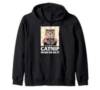 Gato Mugshot Humor Bad Cattitude Kitty Dueño de Mascota Travesuras Arte Sudadera con Capucha
