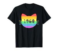 Gato nacido en 1960 Año Cumpleaños Mamá Papá de gato Camiseta
