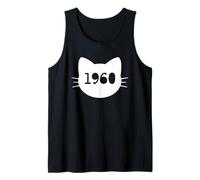Gato nacido en 1960 Año Cumpleaños Mamá Papá de gato Camiseta sin Mangas