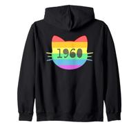 Gato nacido en 1960 Año Cumpleaños Mamá Papá de gato Sudadera con Capucha