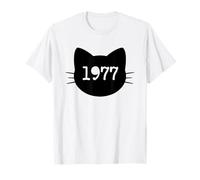 Gato nacido en 1977 Año Cumpleaños Mamá Papá de gato Camiseta