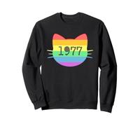 Gato nacido en 1977 Año Cumpleaños Mamá Papá de gato Sudadera