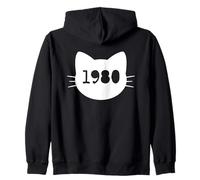 Gato nacido en 1980 Año Cumpleaños Mamá Papá de gato Sudadera con Capucha