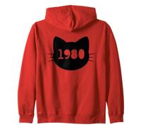 Gato nacido en 1980 Año Cumpleaños Mamá Papá de gato Sudadera con Capucha