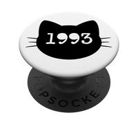 Gato nacido en 1993 Año Cumpleaños Mamá Papá de gato PopSockets PopGrip Adhesivo