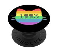 Gato nacido en 1993 Año Cumpleaños Mamá Papá de gato PopSockets PopGrip Adhesivo