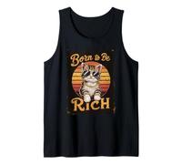 Gato Nacido para ser Rico, Estilo Retro y Genial como un Gatito Camiseta sin Mangas