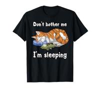 Gato Naranja Dormido Divertido No Me Molestes Duermo Camiseta