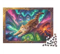 Gato Naranja fantástico Puzzle de 1000 Piezas Papel para Adultos Habitación mágica Colorida Juego de Puzzle 1000 Piezas Relajación Hogar Regalo 38x26cm/1000pcs