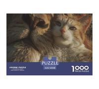 Gato Naranja Juntos Acurrucados Puzzle de 1000 Piezas Puzzle para Adultos Puzzle para Toda la Familia Relajación Decoración Regalo 52x38cm/1000pcs