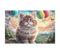 Gato Naranja tierno mar de Flores Rompecabezas 1000 Piezas Cartón para Principiantes Juego Familiar Ejercita La Mente Garantía Reposición Piezas 1000 PCS/75x50cm