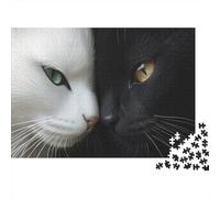 Gato Negro and White Gato Puzzle De 1000 Piezas Animales Rompecabezas Adultos De 1000 Piezas Juego Regalo 1000pcs (75x50cm)