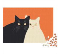Gato Negro and White Gato Puzzle De 1000 Piezas Interesante Rompecabezas Adultos De 1000 Piezas Juego Hobby 1000pcs (75x50cm)