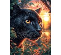 Gato Negro Bajo el Atardecer Puzzle 1000 Piezas Cartón Grueso para Toda La Familia Mascota de Vida Silvestre Cute Desarrollo Lógica Agilidad Mental Actividad Hacer En Grupo Idea De Regalo 1000 PCS