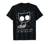 Gato Negro caprichoso garabatos Dibujo Divertido Gato Garabato Camiseta