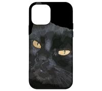 Gato negro con hermosos ojos amarillos Vector Art Cut Out Carcasa para iPhone 12 mini