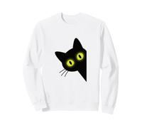 Gato Negro Curioso Mirando con Brillante Ojos Amarillos Illustrati Sudadera