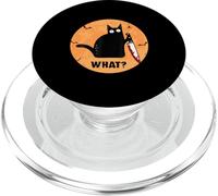 Gato Negro de Halloween con Cuchillo Sangriento ¿Qué ? PopSockets PopGrip para MagSafe