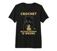 Gato Negro de Murder Evil, Divertido Tejido a Ganchillo, Regalo Artesanal Camiseta Premium