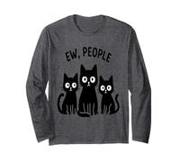 Gato Negro Divertido Gato Negro Ew Gente Divertido Gatos Meowy Funny Manga Larga