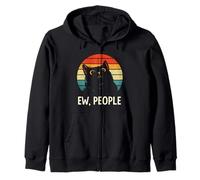 Gato Negro Divertido Gato Negro Ew Gente Divertido Gatos Meowy Funny Sudadera con Capucha