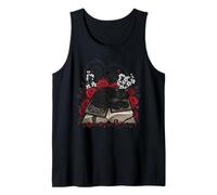 Gato Negro Durmiendo En Brujas Grimorio con Rosas Espinas Camiseta sin Mangas