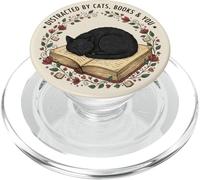 Gato Negro durmiendo en Libros | Amante de los Libros y dueño del Gato PopSockets PopGrip para MagSafe