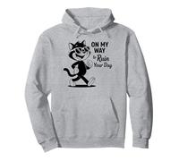 Gato Negro en Camino a arruinar tu día Divertido desmotivacional Sudadera con Capucha